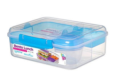 Fisher Paykel 216712 Sistema To Go Collection Bento Lunch Box, Large, Clear/Blue Klips