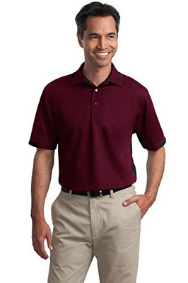 Fisher Paykel 578314 Port Authority Men's Dry Zone Colorblock Ottoman Polo 5XL Maroon/Black