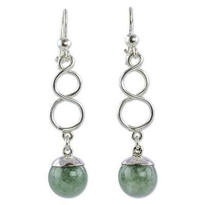 Fisher Paykel 255307 NOVICA Jade .925 Sterling Silver Dangle Earrings 'Continuous Paths' Fisher Paykel 255307 NOVICA Jade .925 Sterling Silver Dangle Earrings 'Continuous Paths'