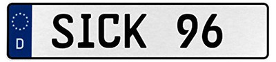 Fisher Paykel 575603 Vintage Parts Wall Art (Sick 96 White Stamped Aluminium Deutschland License Plate Man cave)