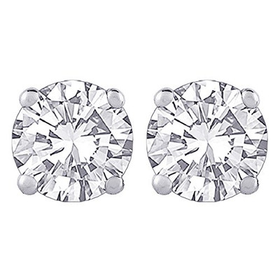 Bosch 20000090 Round Brilliant Cut Diamond Earring Studs in 14K White Gold (1/2 cttw)