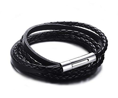 Bosch 11030733 JAJAFOOK Handmade Genuine Braided Leather Triple Wrap Multi-Layered Wristband Magnetic Clasp Bracelets,Black-8.1" Bosch 11030733 JAJAFOOK Handmade Genuine Braided Leather Triple Wrap Multi-Layered Wristband Magnetic Clasp Bracelets,Black-8.1"