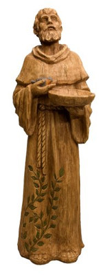 Fisher Paykel 841744 New Creative Seeds of Faith Statue with Bird Feeder, St. Francis, 8-Inches x 10-Inches x 29-Inches Tall