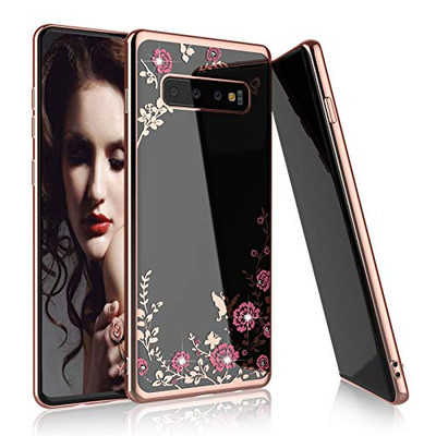 Bosch 11023226 Njjex Clear Cute Case for Samsung Galaxy S10 Plus, for Galaxy S10 Plus Case, [Ncele] Transparent Ultra Slim Lightweight Glitter Crystal Electroplating Flexible TPU Cover for Samsung S10+ [Rose Gold]