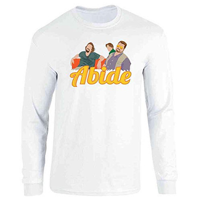 Fisher Paykel 884316 Pop Threads The Dude Abides Minimalist White 3XL Full Long Sleeve Tee T-Shirt