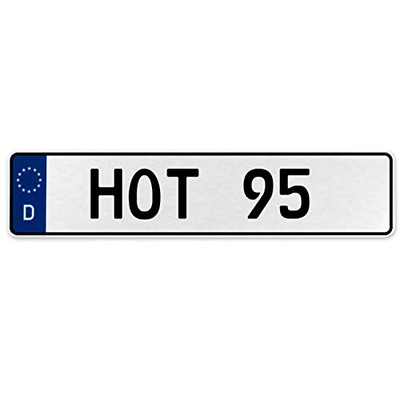 Fisher Paykel 575008 Vintage Parts HOT 95 White Stamped Aluminum Deutschland License Plate Mancave Wall Art
