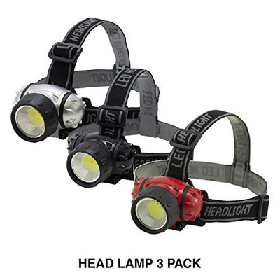 Fisher Paykel 238598 Promier Headlamp Flashlight - 120 Lumen 3 Light Mode COB Led - Bright Lights Head Lamp Best For Camping, Running, Hunting, Fishing, Reading, Hiking, Hardhat - 3 AAA Batteries Included