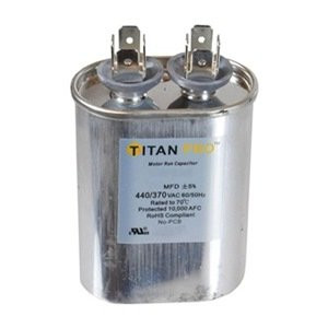 Packard TOCF12.5 Run Capacitor, 12.5 MFD, 440/370V, Oval.