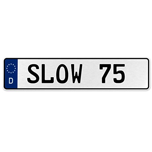 Fisher Paykel 578057 Vintage Parts Wall Art (Slow 75 White Stamped Aluminium Deutschland License Plate Man cave)