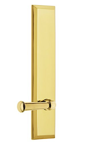 Fisher Paykel 838005 Grandeur Hardware Fifth Avenue Tall Plate Privacy with Georgetown Lever in Polished Brass, Backset Size-2.75"