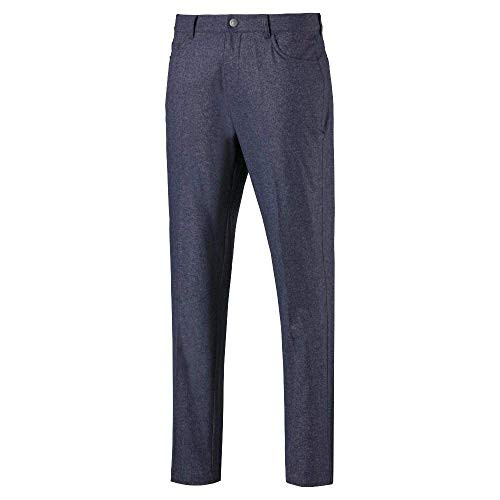 Fisher Paykel 578796 Puma Golf Men's 2019 Jackpot 5 Pocket Heather Pant, Peacoat, 36 x 32