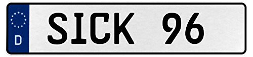 Fisher Paykel 575603 Vintage Parts Wall Art (Sick 96 White Stamped Aluminium Deutschland License Plate Man cave)