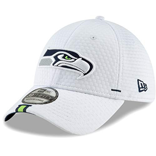 Bosch 12024420 New Era 2019 NFL Seattle Seahawks Training Camp Hat Cap Flex 39Thirty (M/L) White