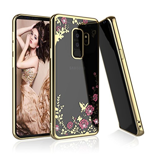 Bosch 11022820 Galaxy S9 Plus Case, S9+ case, Njjex [Ncele] Transparent Cute Clear Ultra Slim Lightweight Glitter Bling Crystal Shock-Absorption Electroplating Flexible Soft TPU Case for Galaxy S9 Plus [Gold]