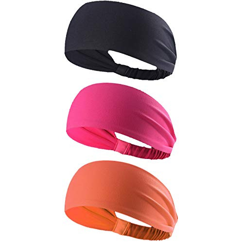 Bosch 20000244 Peach & Pepper 3PCS Sports Sweatband Elastic Headband Big Band Lite for Athletic Running Yoga Workout-Performance Stretch & Moisture Wicking