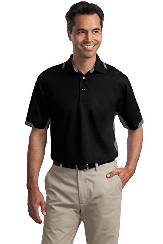 Fisher Paykel 578152 Port Authority Men's Dry Zone Colorblock Ottoman Polo 3XL Black/Iron Grey