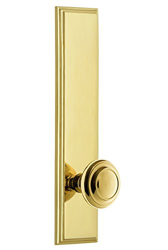 Fisher Paykel 836545 Grandeur Hardware Carre' Tall Plate Double Dummy with Circulaire Knob in Lifetime Brass