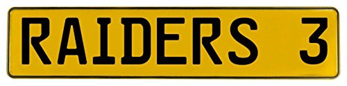 Fisher Paykel 546274 Vintage Parts Yellow Stamped Street Sign Mancave Wall Art 3 NFL Oakland Raiders