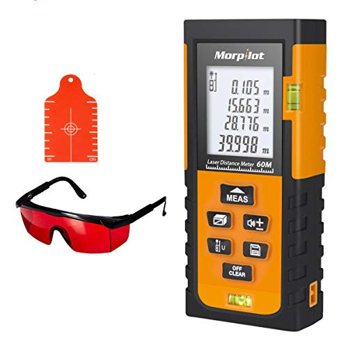Bosch 23000021 131ft Laser Measure - Laser Tape Measure with Target Plate & Enhancing Glasses, Laser Measuring Device with Pythagorean Mode, Measure Distance, Area, Volume Calculation
