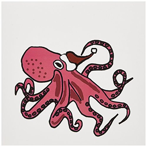 Fisher Paykel 224759 Funny Octopus in Santa Hat Christmas Art - Greeting Cards, 6 x 6 inches, set of 12 (gc__2)
