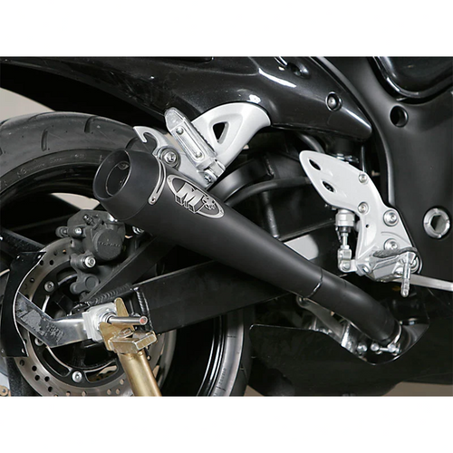 M4 Suzuki Hayabusa 2008-2020 Slip-On System with Twin Black Retro-Drag Canisters