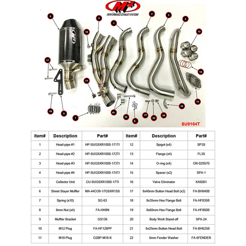 M4 Suzuki GSX-R1000 2017-2026 Titanium Full System with Carbon Street Slayer Canister