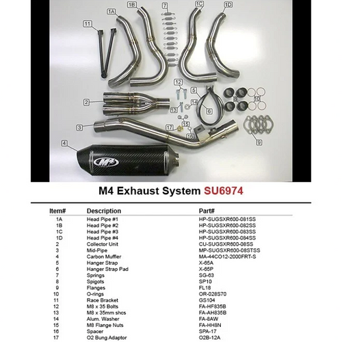 M4 Suzuki GSX-R600/R750 2008-2010 Full System