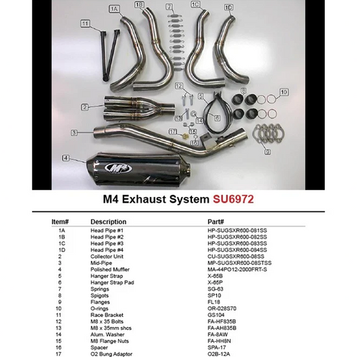 M4 Suzuki GSX-R600/R750 2008-2010 Full System