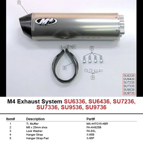M4 Suzuki GSX-R600 2001-2003 Bolt-On System 