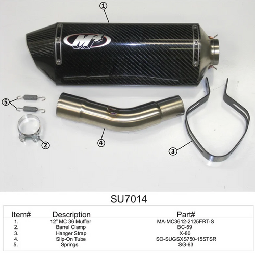 M4 Suzuki GSX-S750/Z 2015-2023 Slip-On System with MC36 Carbon Fiber Canister