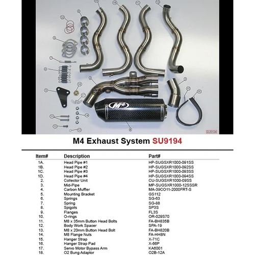 M4 Suzuki GSX-R1000 2012-2016 Street Slayer Full System