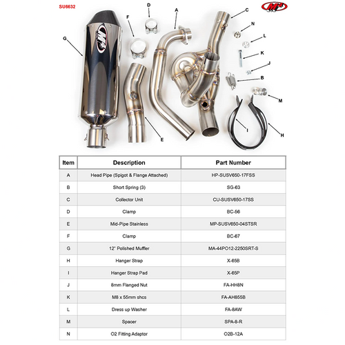 M4 Suzuki SV650/X 2017-2023 Full System 
