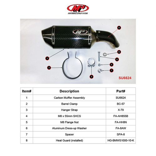 M4 Suzuki SV650/X 2017-2023 Slip-On System