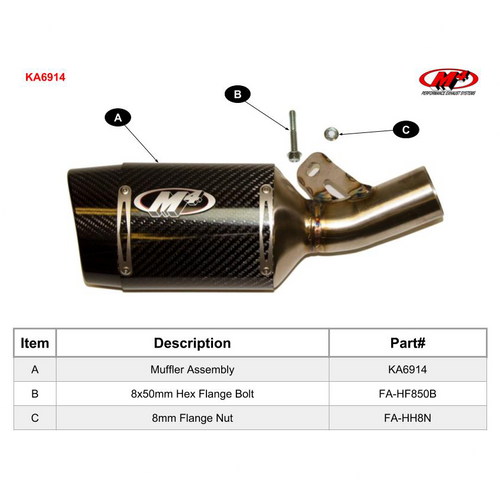 M4 Kawasaki ZX-6R Tech1 2009-2026 Carbon Fiber Street Slayer Slip-On