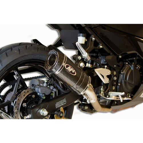 M4 Kawasaki Ninja 400/500/Z 2018-2026 Slip-On With X96 Carbon Canister