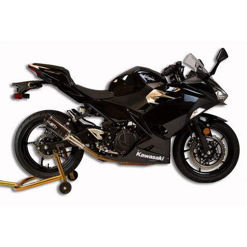 M4 Kawasaki Ninja 400/500/Z 2018-2026 Slip-On With X96 Carbon Canister