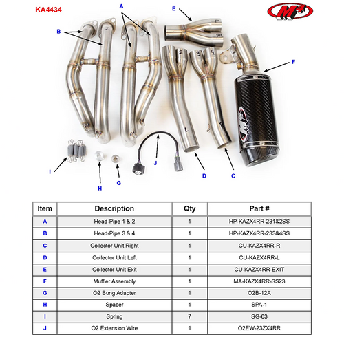 M4 Kawasaki ZX-4RR 2023-2026 Full System With Street Slayer X96 Canister