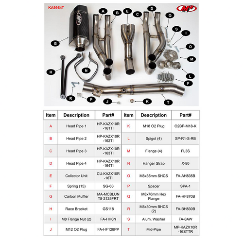 M4 Kawasaki ZX-10R 2016-2026 Full Titanium System with Tech1 Carbon Fiber Canister