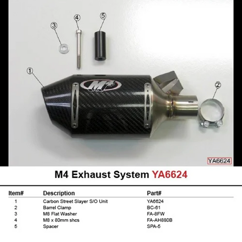 M4 Yamaha R6 2006-2020 Street Slayer Slip-On with Carbon Canister