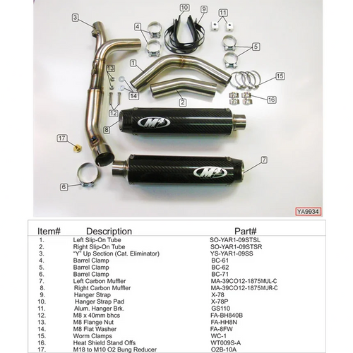 M4 Yamaha R1 2009-14 CAT Eliminator Slip-On with Carbon Fiber Canisters