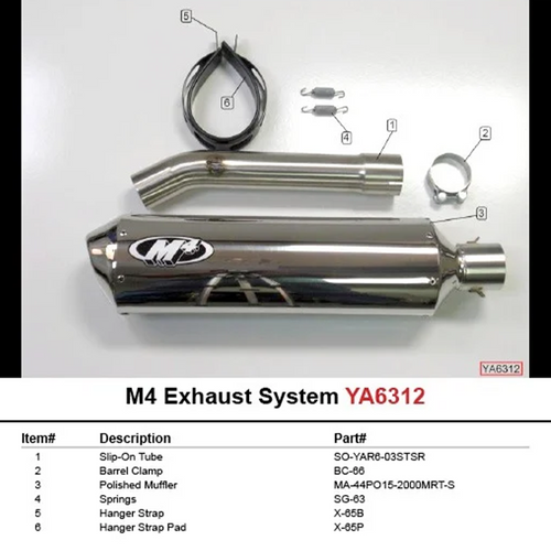 M4 Yamaha YZF R6S 2006-10 Slip-On