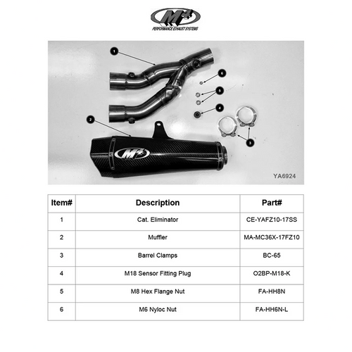 M4 Yamaha FZ-10/MT-10 2017-2026 Slip-On with X-Model Carbon Fiber Canister