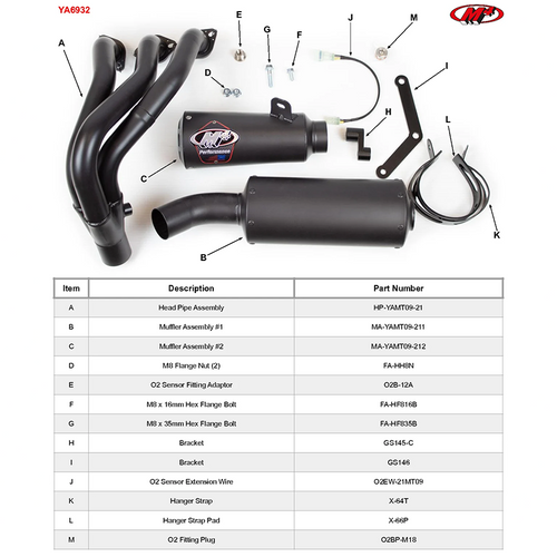 M4 Yamaha MT-09 2021-2026 /  XSR900 2022-2026 Full System with Black Ceramic Coating