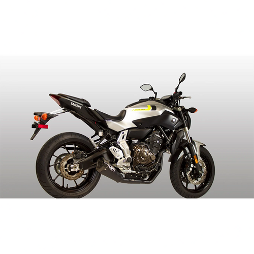 M4 Yamaha FZ-07/MT-07/XSR700 2015-2026 All Black Full System Featuring The RM1 Style Canister