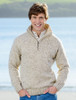 Donegal Tweed Half Zip Sweater - Oatmeal