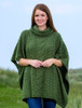 Super Soft Cowl Neck Poncho - Meadow Green