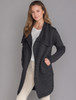 Woven Textured Aran Wrap Coat - Graphite