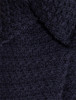 Woven Textured Aran Wrap Coat - Navy