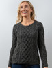 Lambay Aran Sweater for Women - Graphite