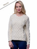 Lambay Aran Sweater for Women - White